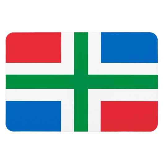 Magnet Flexible Drapeau Groningen Région du Pays-Bas (Horizontal)