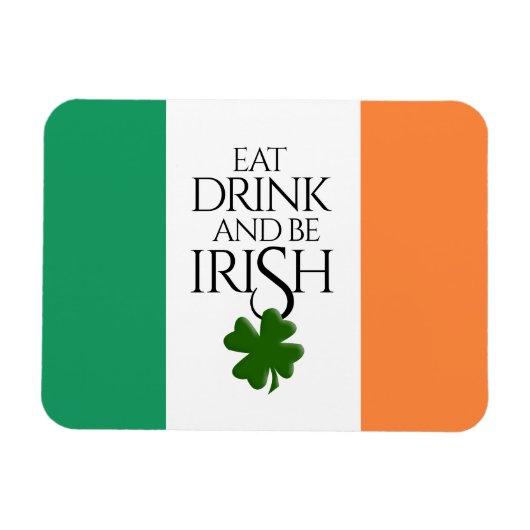 Magnet Flexible Drapeau irlandais pour boire et être shamrock (Horizontal)