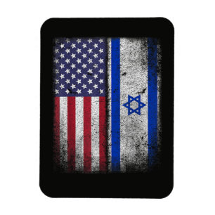 Magnet Flexible Drapeau Israélo-Américain Israël Usa Racines Améri