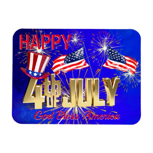 Magnet Flexible Drapeau moderne 4 juillet USA (Horizontal)