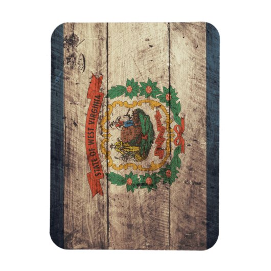 Magnet Flexible Drapeau Old Wood West Virginia (Vertical)