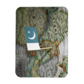 Magnet Flexible Drapeau pakistanais sur la carte (Vertical)