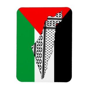 Magnet Flexible Drapeau palestinien et carte avec Motif Keffiyeg