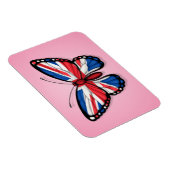 Magnet Flexible Drapeau papillon britannique sur rose (Côté Droit)