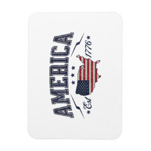 Magnet Flexible Drapeau patriotique américain USA Est 1776 4 juill