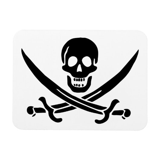 Magnet Flexible Drapeau pirate crâne épées croisées (Horizontal)
