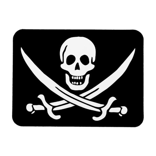 Magnet Flexible Drapeau pirate crâne épées croisées (Horizontal)