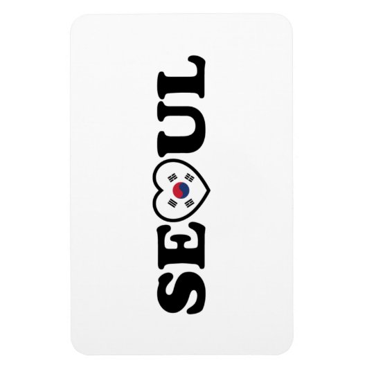 Magnet Flexible Drapeau Seoul Love Heart Taegeukgi (Vertical)