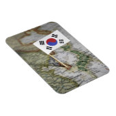 Magnet Flexible Drapeau sud-coréen sur la carte (Côté Droit)