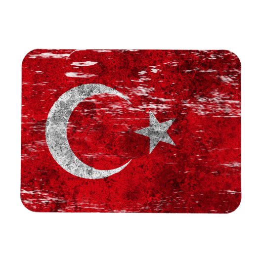 Magnet Flexible Drapeau turc soufflé et usé (Horizontal)