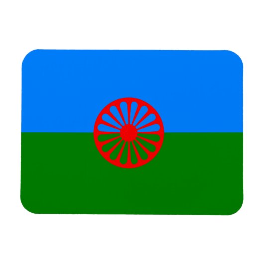 Magnet Flexible Drapeau tzigane romani officiel (Horizontal)