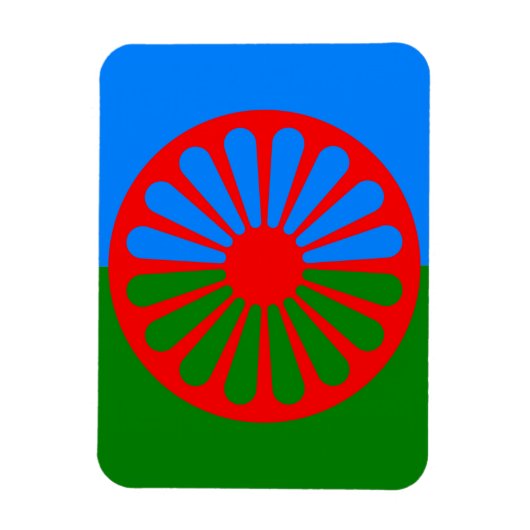 Magnet Flexible Drapeau tzigane romani officiel (Vertical)