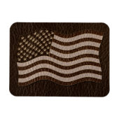 Magnet Flexible Drapeau USA aspect cuir foncé (Horizontal)
