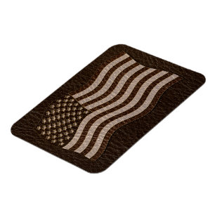 Magnet Flexible Drapeau USA aspect cuir foncé