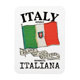 Magnet Flexible Drapeau vintage du pays Italie