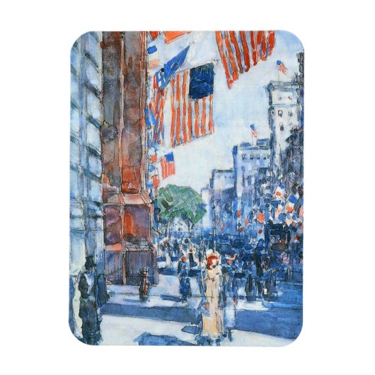 Magnet Flexible Drapeaux Cinquième Avenue par Childe Hassam, Art V (Vertical)