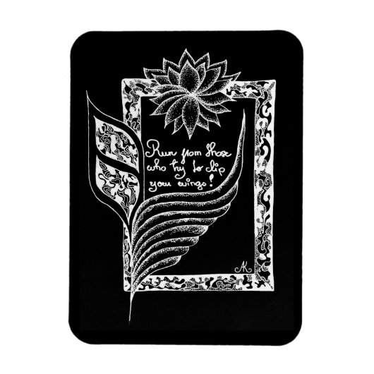 Magnet Flexible Drapeaux rouges inspirants, citation illustrée (Vertical)