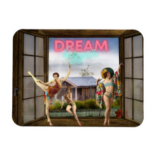 Magnet Flexible Dream Bigger Altered Art Danseurs Vintages