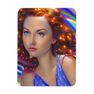 Magnet Flexible Dreamy Girl with Rainbow Lights