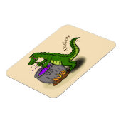 Magnet Flexible Drôle alligator vert cuisine dessin animé (Côté Gauche)