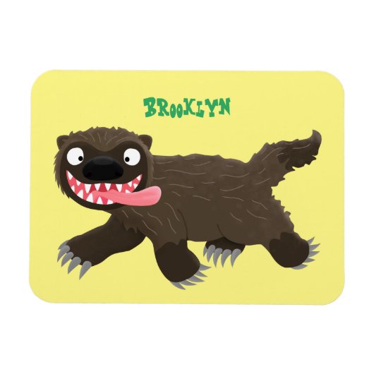 Magnet Flexible Drôle animal avide de carcajou (Horizontal)