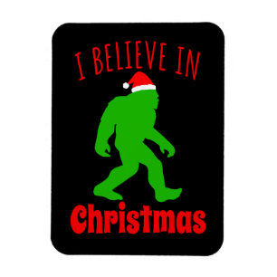 Magnet Flexible Drôle Bigfoot Je Crois en Noël