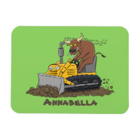 Drôle bulldozer de conduite de taureaux