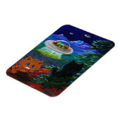 Magnet Flexible Drôle Chat noir UFO Tabby Chat Soucoupe volante (Côté Gauche)