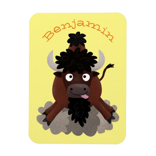 Magnet Flexible Drôle dessin animé de bison de buffle (Vertical)