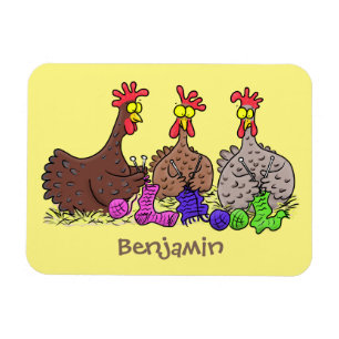 Magnet Flexible Drôle dessin animé de poulets de tricot