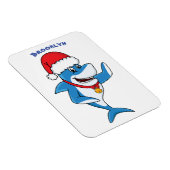 Magnet Flexible Drôle dessin animé de requin de Noël (Côté Droit)