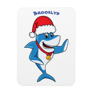 Magnet Flexible Drôle dessin animé de requin de Noël