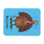 Magnet Flexible Drôle dinde marron de la ferme avec des mouches de (Horizontal)