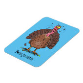 Magnet Flexible Drôle dinde marron de la ferme avec des mouches de (Côté Gauche)