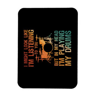 Magnet Flexible Drôle Drummer Art Pour Hommes Femmes Drum Player P