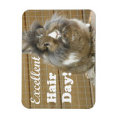 Magnet Flexible Drôle "Excellente journée des cheveux" pour lapin (Vertical)