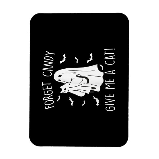 Magnet Flexible Drôle Halloween Cat Ghost Oublier Candy Donner Moi (Vertical)