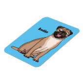 Magnet Flexible Drôle joyeux dessin animé de chien de carlin (Côté Gauche)