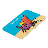 Magnet Flexible Drôle mignon caricature pourpre crabe ermite (Côté Gauche)