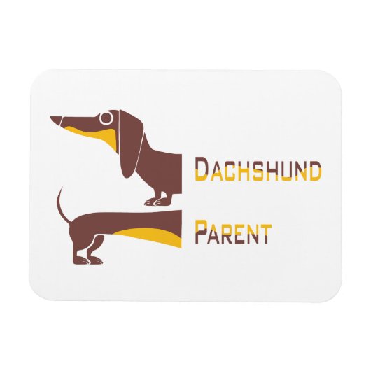 Magnet Flexible Drôle mignon dachshund pour parent chien long (Horizontal)