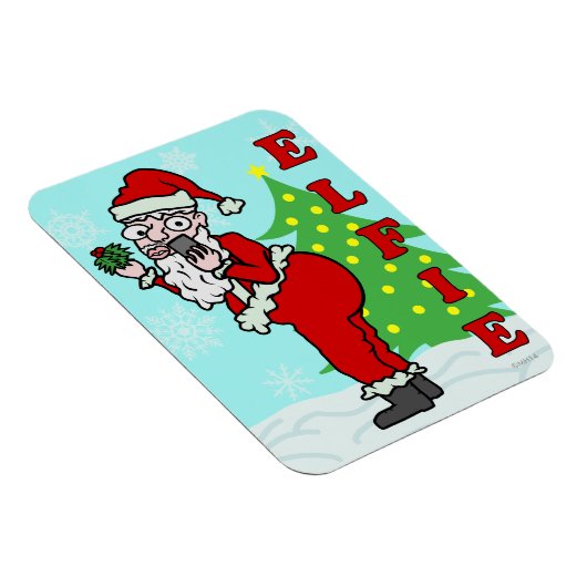 Magnet Flexible Drôle Noël Père Noël Elfie (Côté Droit)