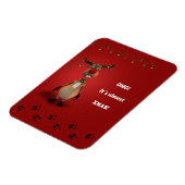 Magnet Flexible Drôle Noël Rouge renne à nez rouge (Côté Gauche)