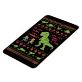 Magnet Flexible Drôle Noël T Rex Dinosaur Pun Humour Faux Knit (Côté Gauche)