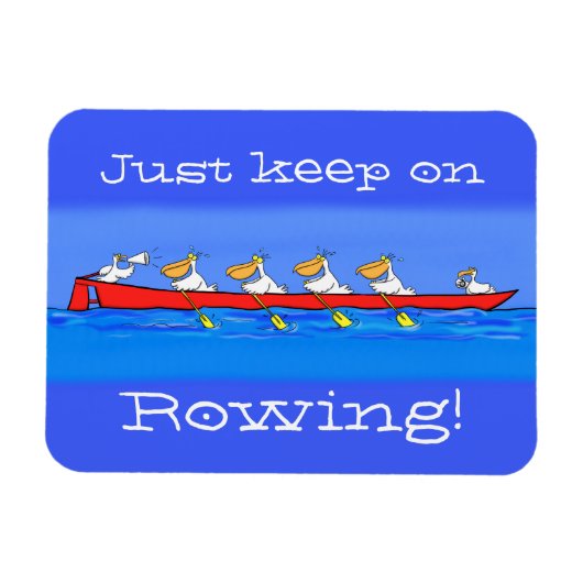 Magnet Flexible Drôle pélicans rameurs dessin animé (Horizontal)