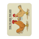 Magnet Flexible Drôle Poulet de Pâques - Carton de chasse aux oeuf (Vertical)