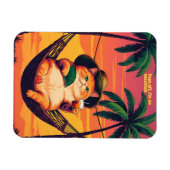 Magnet Flexible Drôle Rétro Vacances de chats d'été (Horizontal)