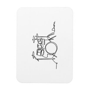 Magnet Flexible Drummer Music Design Drums One-Line