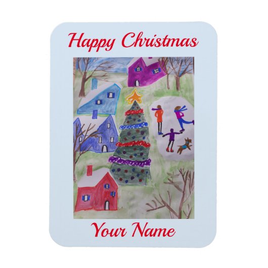 Magnet flexible du village de Noël (Vertical)