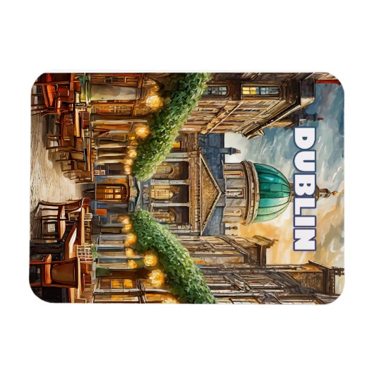 Magnet Flexible Dublin, cité aux mille nuances de vert (Horizontal)