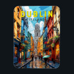 Magnet Flexible Dublin Irlande Travel Art Vintage<br><div class="desc">Design de voyage vectoriel rétro de Dublin. Ses bâtiments historiques comprennent le château de Dublin datant du XIIIe siècle et l'imposante cathédrale Saint-Patrick,  fondée en 1191.</div>